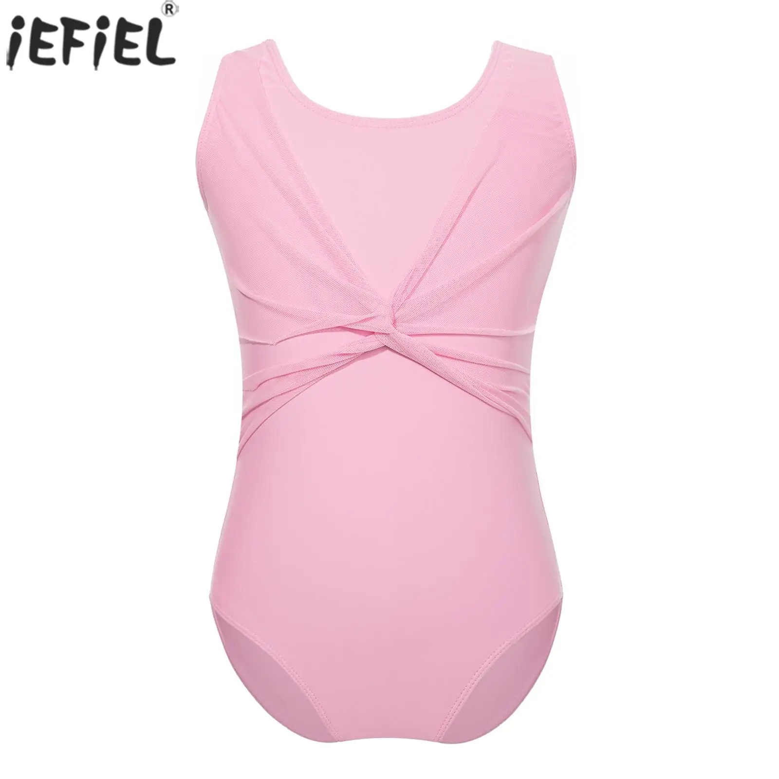 

Kids Girls Ballet Dance Leotard Ballerina Gymnastics Bodysuit Sleeveless Sheer Mesh Leotards Stage Performance Training Costume