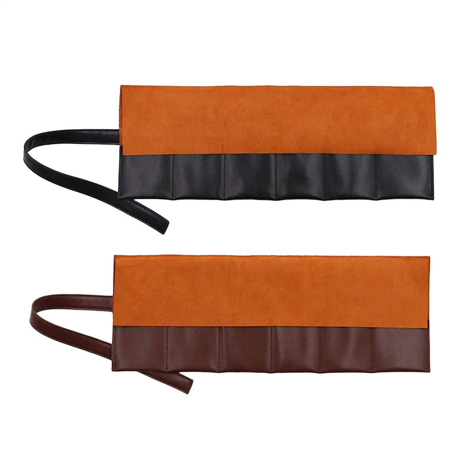 PU Leather Watch Roll Universal Holds 6 Wristwatches Jewelry Roll 6 Slots Portable Business Watch Packaging Travel Case