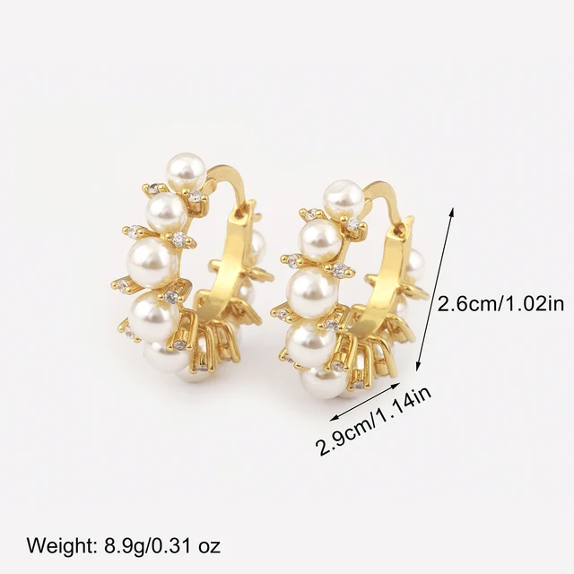 Nidin lumière luxe à la mode fleur/forme ronde perle boucles d'oreilles pour femmes femme 3 Styles choix Chic oreille bijoux cadeau d'anniversaire