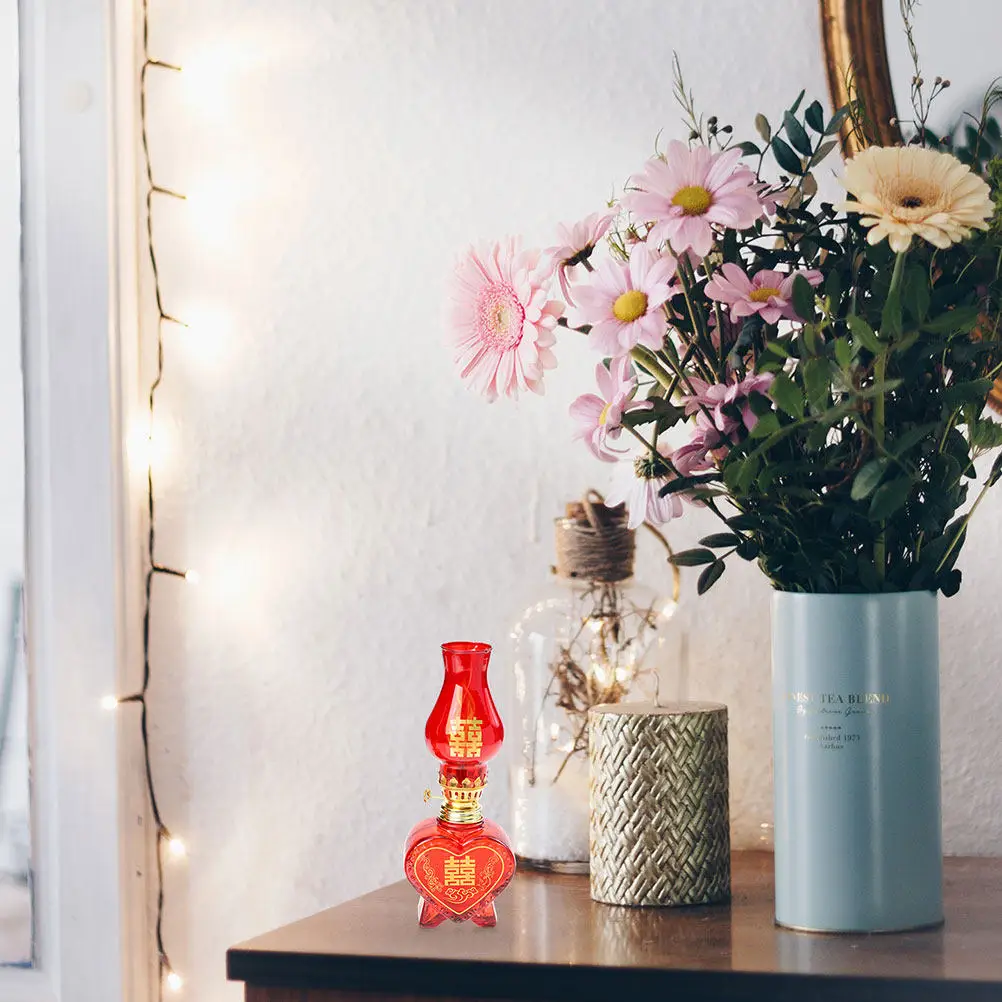 2Pcs 빈티지 오일 램프 유리 램프 레트로 스타일 홈 장식 데스크탑 웨딩 사용 오일 랜턴 비상 실내 조명