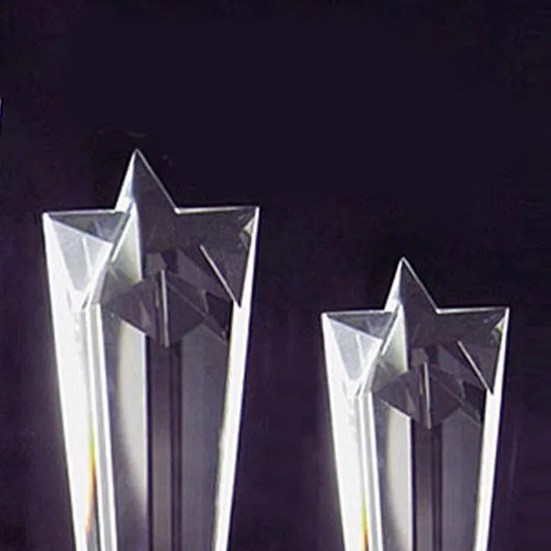 Customized Pentagram Crystal Trophy Large, Medium, Small, Employee Annual Meeting Celebration Souvenir Excellent Award Medal 1Pc