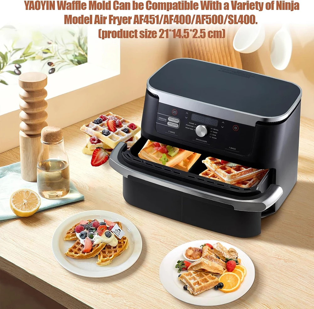 Reusable Silicone Waffle Molds For Air Fryers – Non-Stick, Dishwasher Safe (2-Pack) - View #12