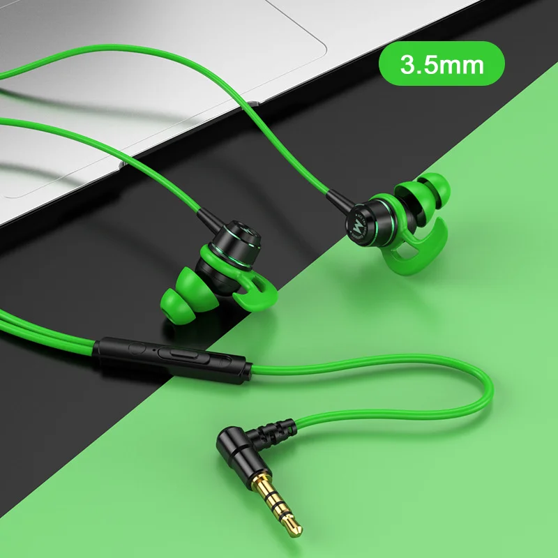 HiFi In-Ear 90° Elbow Wired Gaming Headphones with Type C & 3.5mm Connectivity