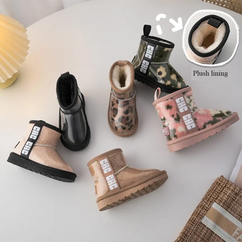 Kinderen Schoenen Meisje Mode Transparante Bovenste Snowboots Jongen Dikke  Pluche Ankel Hoge Warme Winter Laarzen Maat 23-37 _ - AliExpress Mobile
