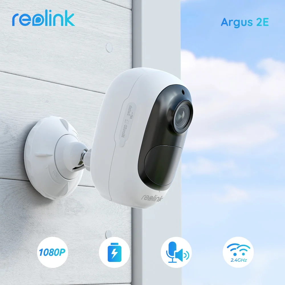 Reolink Argus 2E Solar Powered WiFi Camera Outdoor 1080p Full HD PIR Motion Detection 2 Way Audio Wide Viewing Angle Google Home|Surveillance Cameras| - AliExpress