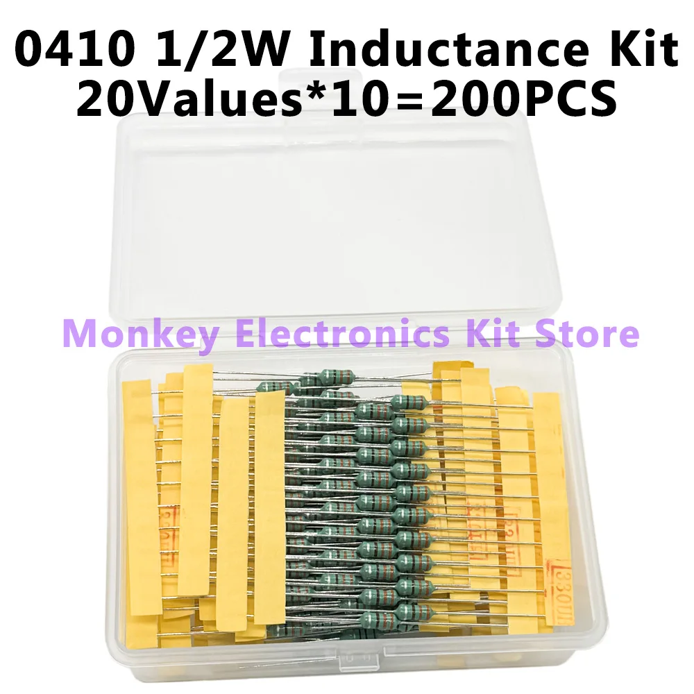 Inductor Assortment Kit 1Set 200PCS 1UH-4.7MH 20values DIP Inductance Color Ring