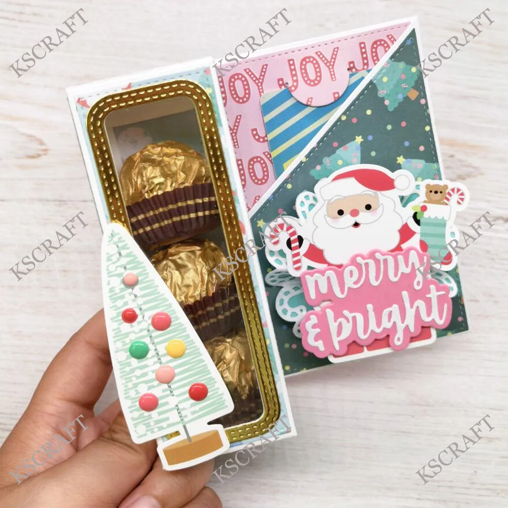 KSCRAFT 선물 상자 및 카드 홀더 커팅 다이 스텐실 DIY 스크랩북 장식 엠보싱 DIY 종이 카드용