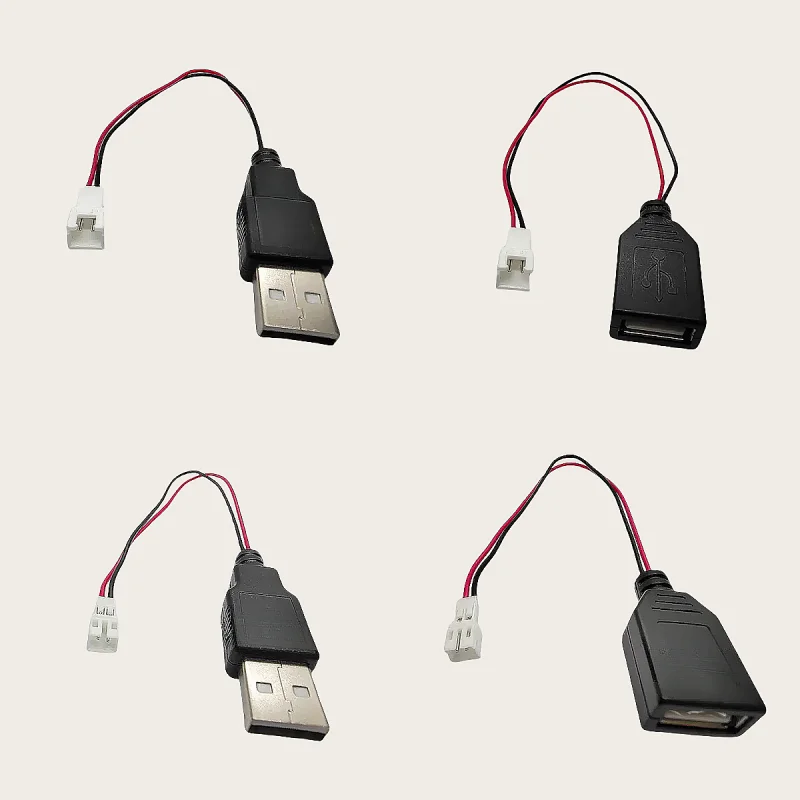 USB Male Female to XH2.54-2P terminal wire 2-core power USB socket PH2.0 terminal adapter Cable