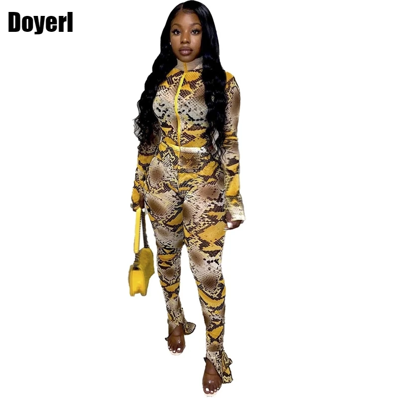 

Женский комплект из двух предметов, укороченный топ и леггинсы со змеиным принтом, спортивные костюмы, комплект из 2 предметов, женские спортивные костюмы