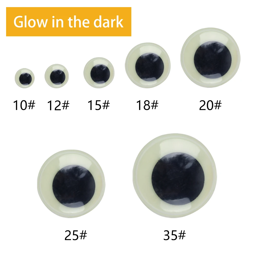 Luminous Plastic Eye 8/10/12/15/18/20/25/35mm Luminous Plastic Eye With Self-adhesive PE Wiggly Googly Eyes For Toy Accessory DIY Crafts H0640