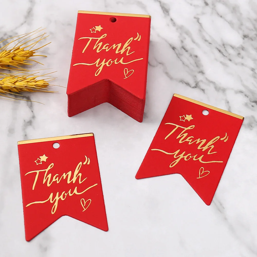 50 100pcs 6.5x4.5cm Thank You Tags Wedding Birthday Gift Bags Boxes Hang Tag Brongzing Label Cards Christmas DIY Handmade Crafts
