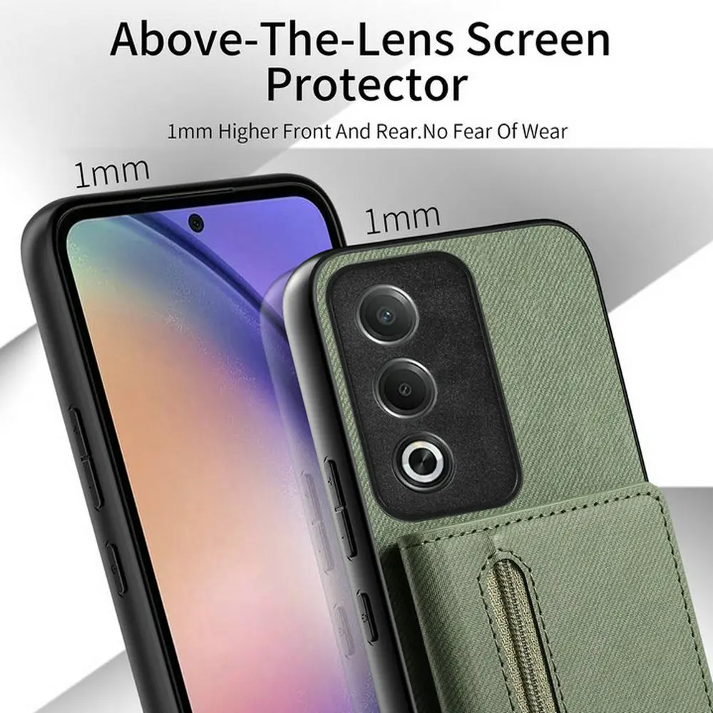 Luxury Zipper Wallet Leather Phone Case with Card Holder