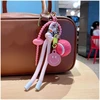 Creative Colorful Smiling Face Car Keychain Tennis Backpack Pendant Nylon Rope Decoration Pendant Festival Party Women Gift 2