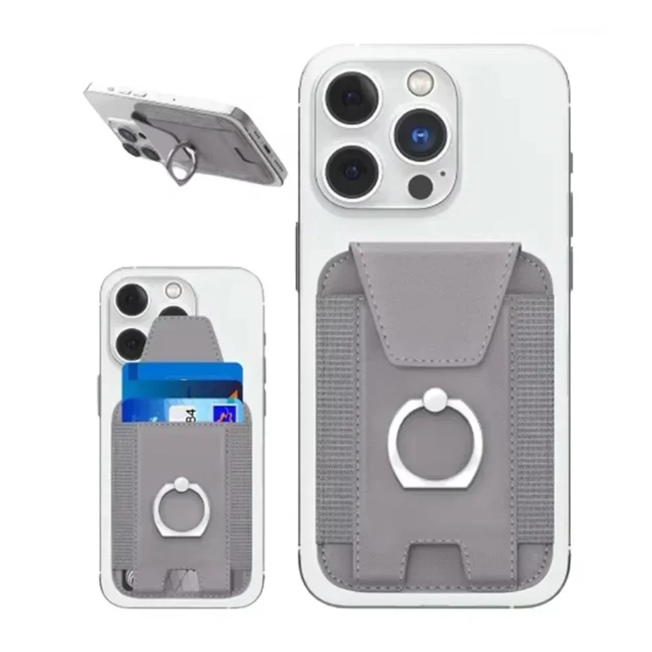 Magsafe Telefonringständer, magnetischer Kartenhalter mit Klappenabdeckung, PU-Handyhülle, schmale Geldbörse, Herren und Damen, für iPhone 12, 13, 14, 15, 16 Pro – Detail 11
