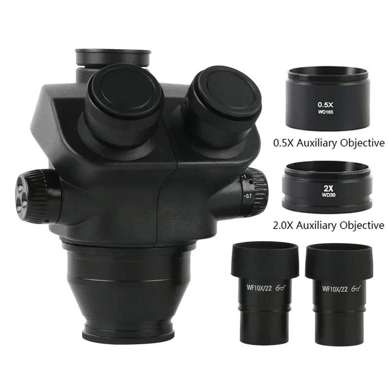 7X-45X 7X-50X 쥬얼리 스테레오 현미경 삼안 현미경 헤드 WF10X/22mm 접안 렌즈 고무 아이 가드 현미경 액세서리