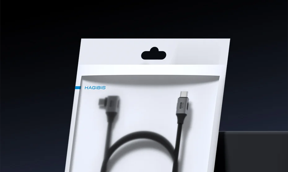 Hagibis USB4 USB-C Cable 80Gbps 240W Right Angle 8K
