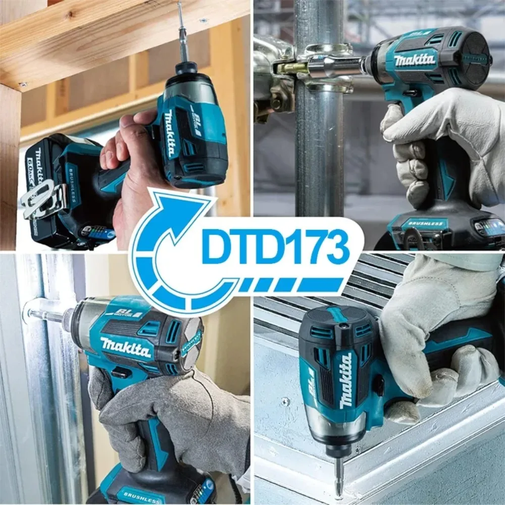 2026 마키타 DTD173 브러시리스 무선 임팩트 드릴 180N.m 전동 핸드헬드 스크루드라이버 18V 배터리용 다기능 공구