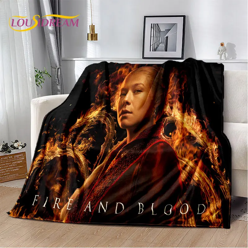 

House of The Dragon TV Movie Soft Plush Blanket,Flannel Blanket Throw Blanket for Living Room Bedroom Bed Sofa Picnic Cover Kids