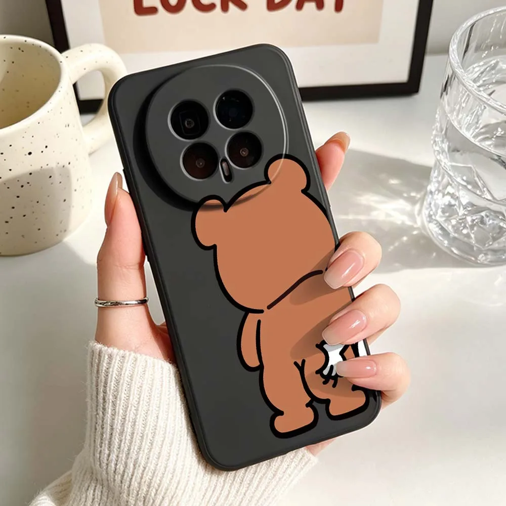 Adorable Bear and Bunny Couple Phone Case - Black