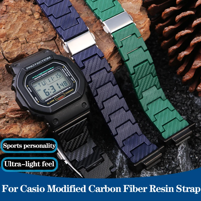 Raar evolutie radioactiviteit Modified Carbon Fiber Texture Resin Strap for G-SHOCK Casio DW-5600 DW5600  GW-B5600 GW-M5610 GA900 700 GA2100 Watchband Bracelet - AliExpress
