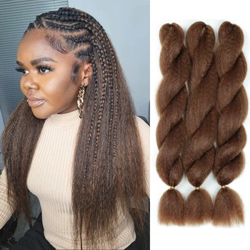 Vixen Crochet Bulk Hair 26 inch Jumbo Synthetic Braiding Hair Fluffy Kinky Straight Crochet Braids Extension Hair Expo City 1