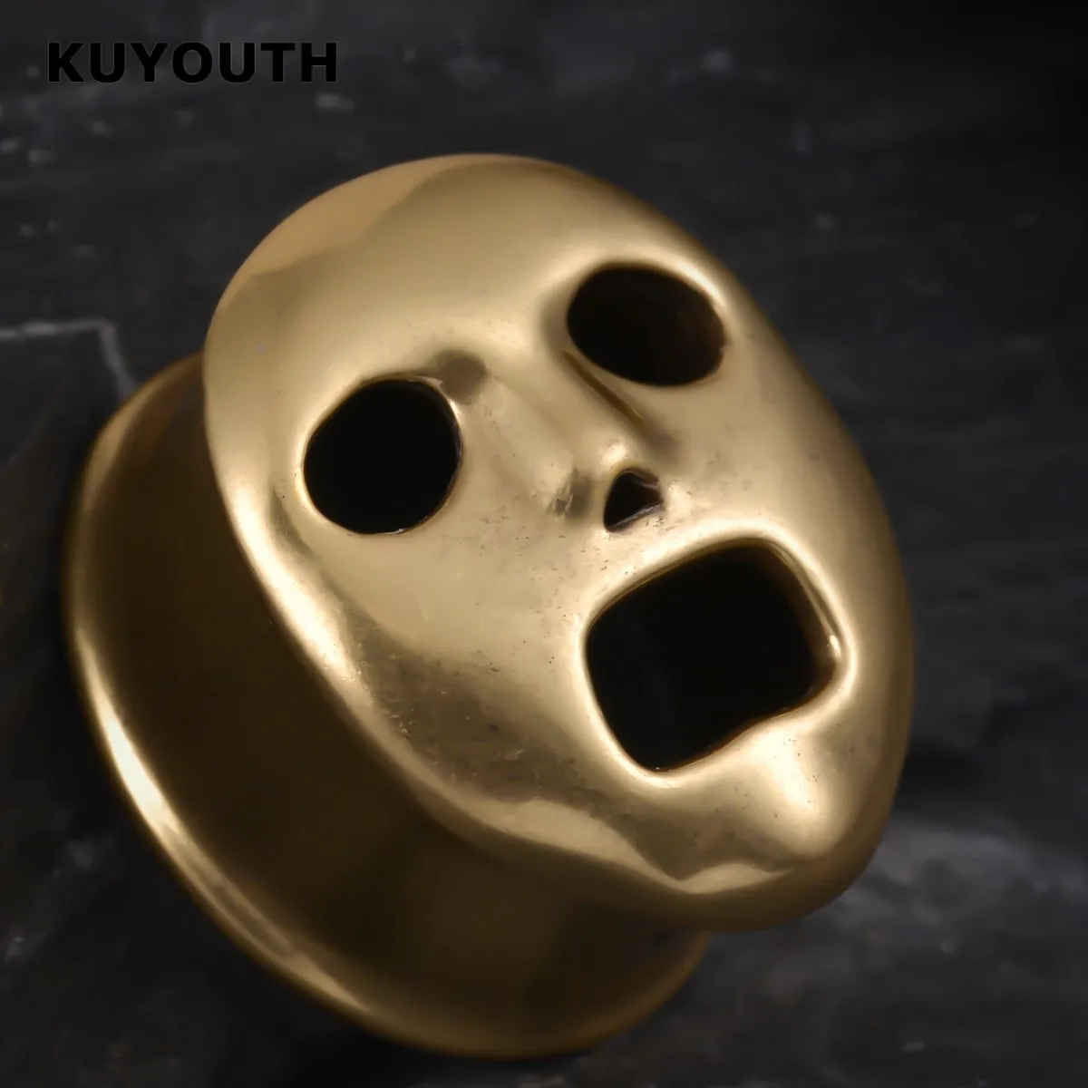KUYOUTH Ear Expanders Plugs Copper Mask Earring Gauges Stretchers Piercing Body Jewelry 2PCS
