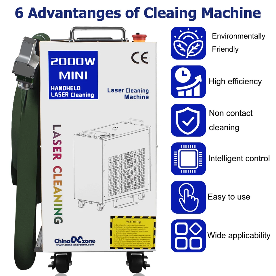 MCWlaser Macchina per la pulizia laser fibre 2000W Fibra laser Cleaning Machine per la rimozione della ruggine metallica e delle macchie d'olio con refrigeratore d'acqua integrato