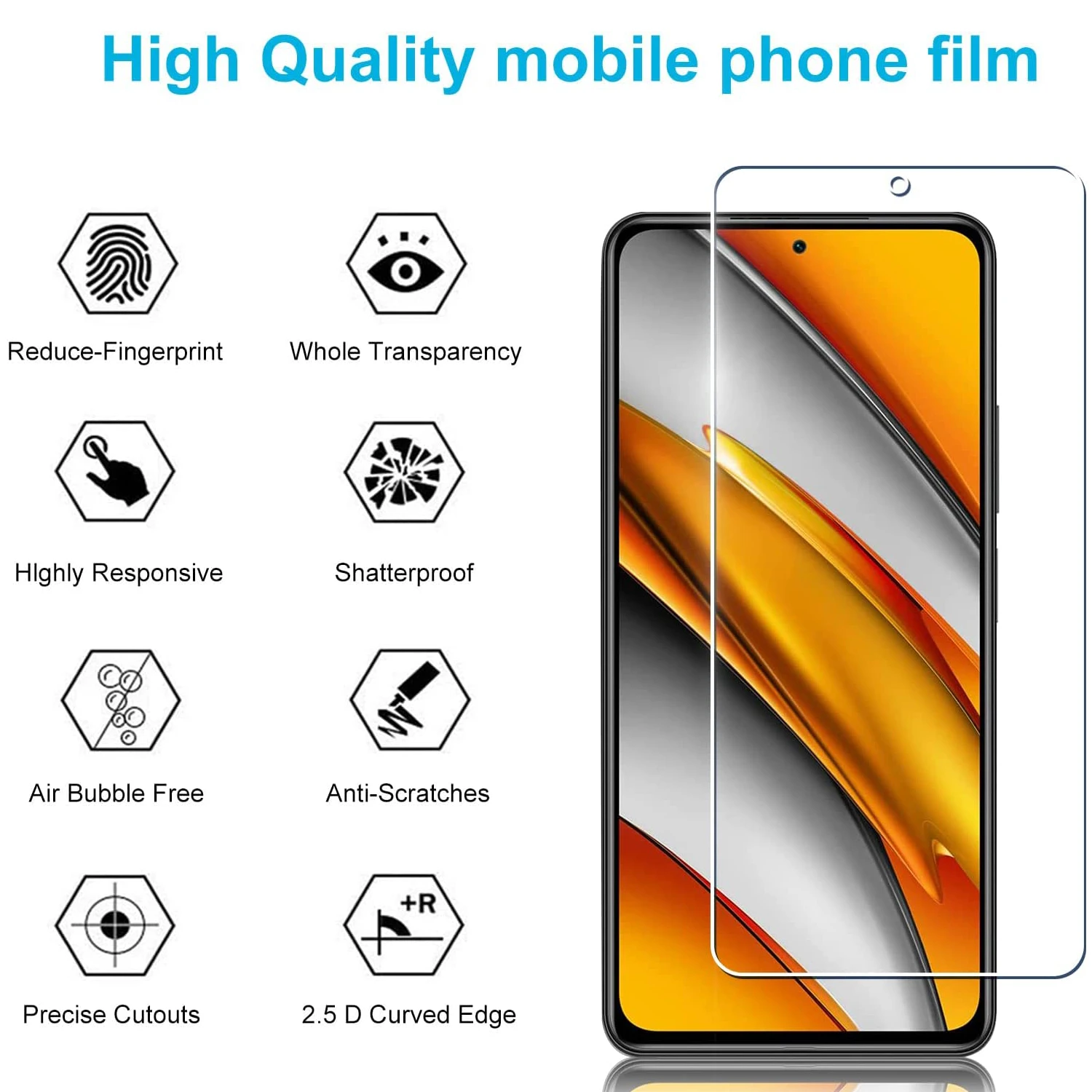 2/4Pcs Für Poco F3 Gehärtetem Glas Original 9H Hohe Qualität Schutz Film Explosion-proof Screen Protector für poco F3 – Detail 2