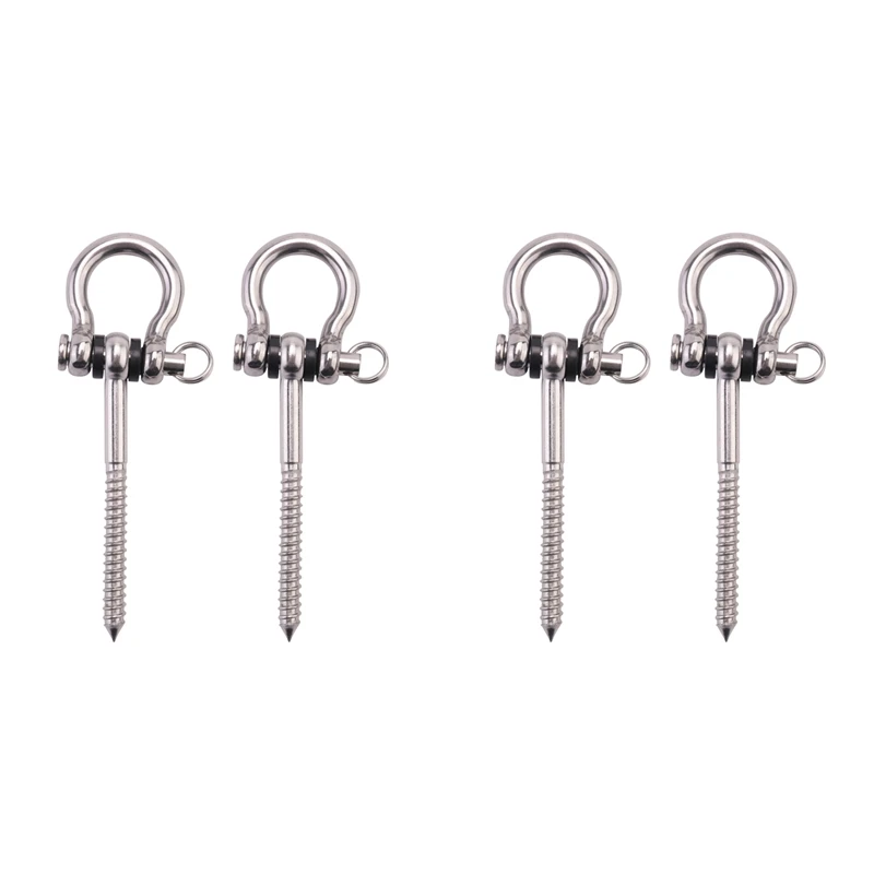 

HLZS-4 Pcs 304 Stainless Steel Screw Bracket Heavy Duty 180° Swing Hangers Yoga Hammock Chair Sandbag Hardware Swing Sets