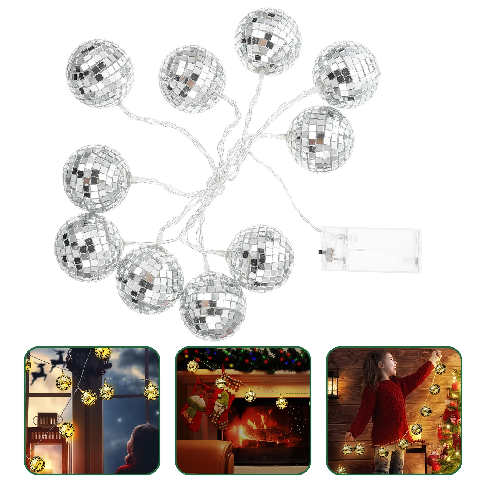 

Disco Ball LED Lights for Bedroom Decor Christmas Home Hanging Ornament Decorations Indoor Glass