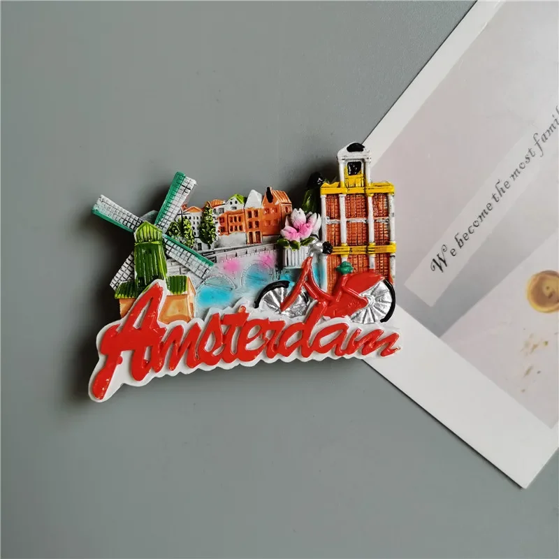 Magnete Frigorifero 3D Rotterdam, Souvenir Di Viaggio In Resina, Decorazione Casa E Cucina, Dimensioni 9x5 Cm