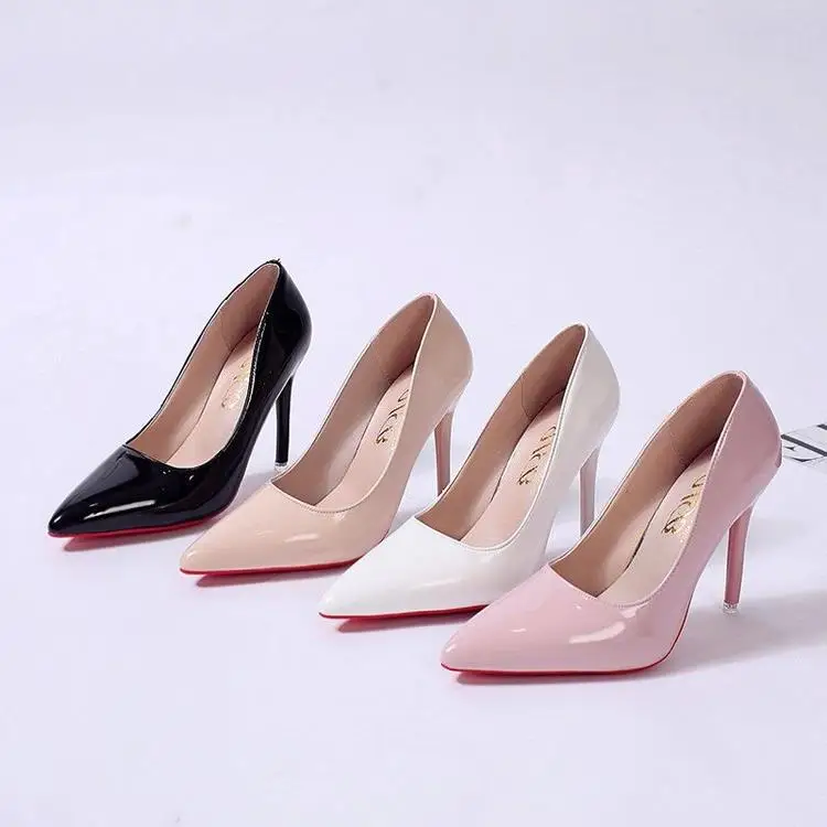 2024High Heel Pointed Toe Stiletto Red Bottom Fashion Women's Shoes Shallow High Heels Red Bottom High Heels Lolita Shoes 4