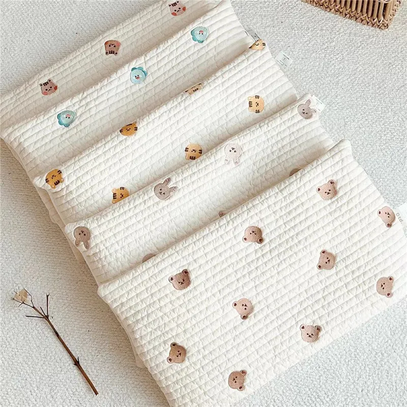 Neonatal Anti-vomiting Milk Pillow Pure Cotton Stitched Baby Sweat Absorption Pillow Breathable Embroidered Double-sided