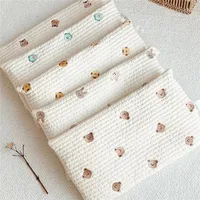 Neonatal Anti-vomiting Milk Pillow Pure Cotton Stitched Baby Sweat Absorption Pillow Breathable Embroidered Double-sided Pillow 1