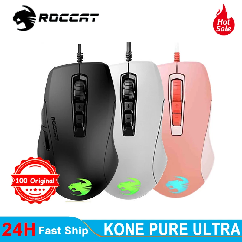 Roccat Kone Pure Ultra Light Ergonomic Gaming Mouse Dpi Optical Sensor Rgb Lighting Ultra Light Black Roc 11 730 Mouse Aliexpress