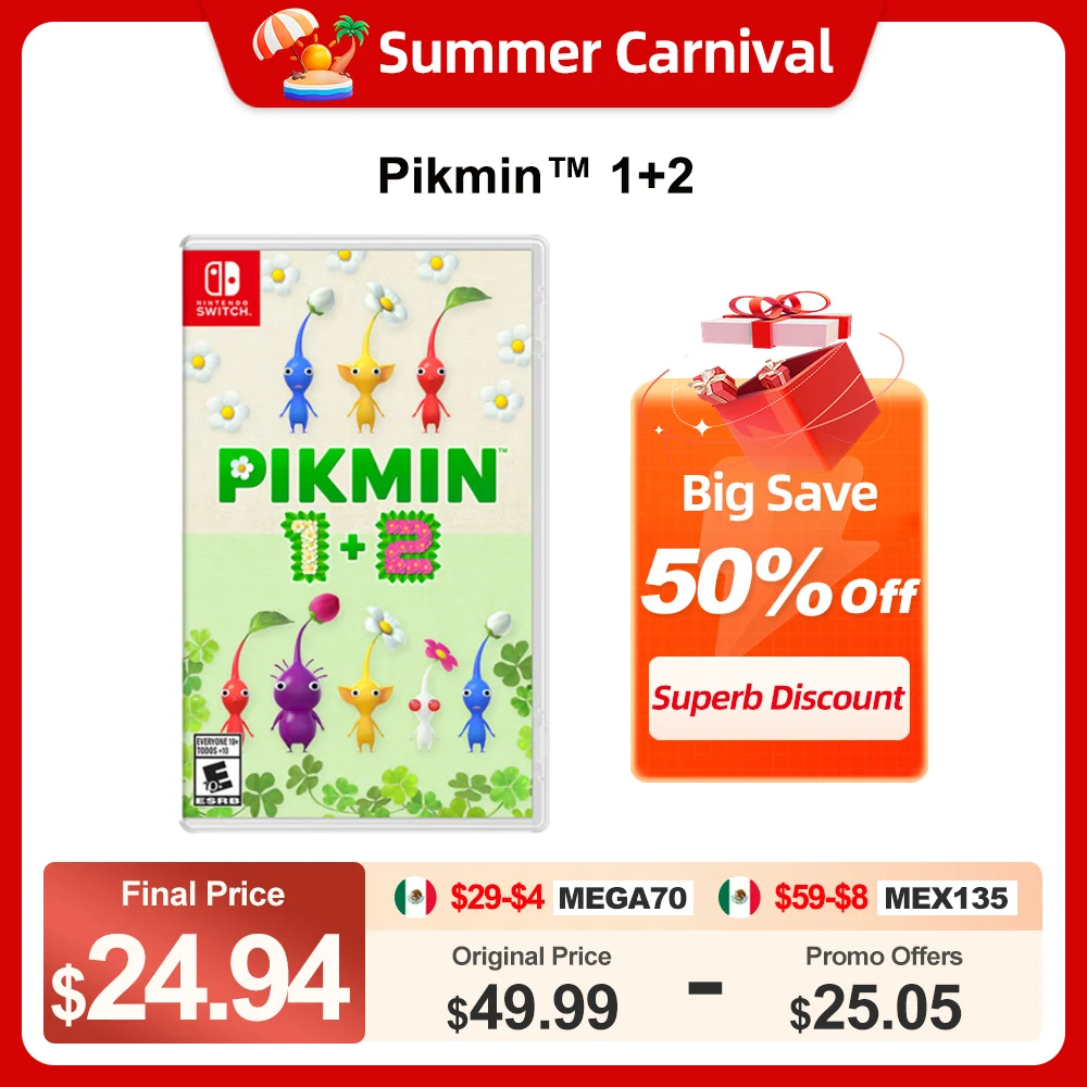 Pikmin 1+2 Nintendo Switch Game Deals 100% Original Physical Game Card Action Genre Support 1 Player for Switch Game Console