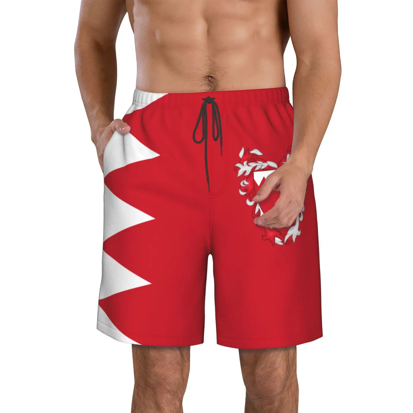 

Men's Bahrain Flag Beach Pants Shorts Surfing M-2XL Polyester Swimwear Running
