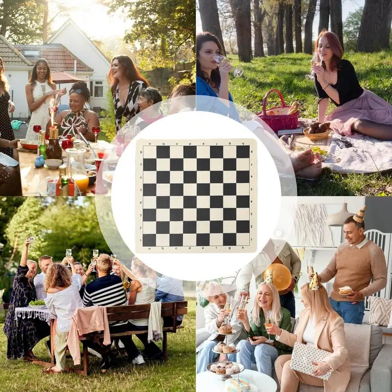 Chess Boards For Adults 64 Grids Tournament Chess Mat Roll Up Board Compact Rollable Chessboard Checkers Folding Board For