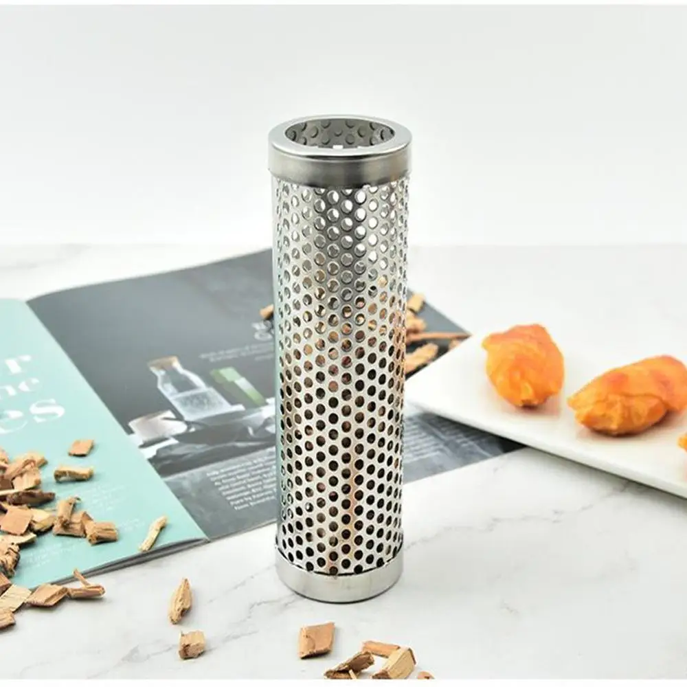 Camping Supplies Perforated Mesh Pellet Tube Stainless Steel Bbq Tube Kitchen Accessories Smoked Spice Hexagon Grill