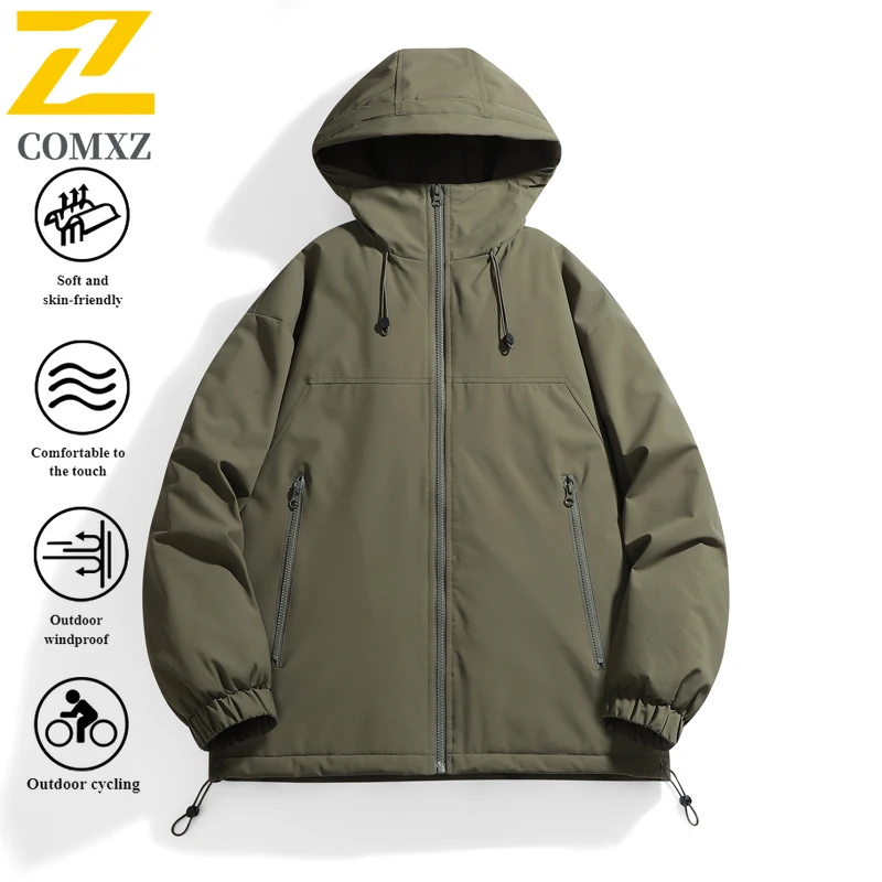 EiAO Jacket Couple's Colorblock Parka Windproof Waterproof Thermal Winter Coat for Hiking Camping Fishing Extreme Cold Weather
