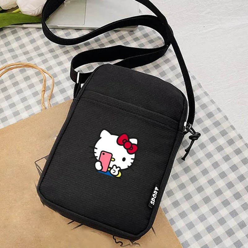 HelloKittys Anime Melodies Women Crossbody Shoulder Bag Canvas Handbag Fashion Phone Bags Ladies Chest Bag Money Storage