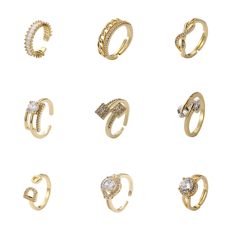 Adjustable Size Stainless Steel Rings For Women Engagement Wedding Ring Jewelry Accessories