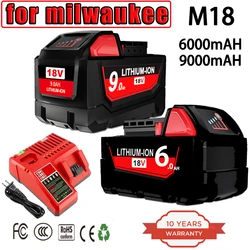 18V For Milwaukee M18 XC 6.0Ah/9.0Ah Replacement Battery 48-11-1860 48-11-1815 48-11-1850 2604-22 Charger rechargeable battery P