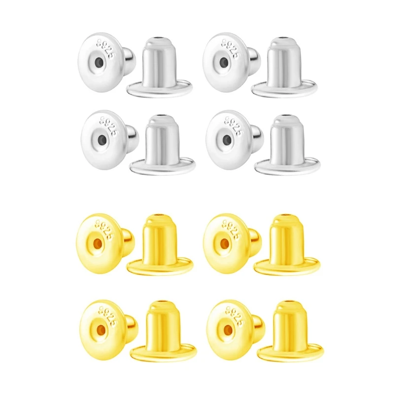 8x/4 Pairs Earring Holders Backstops Safely Locking Ear Plug Supplies Backs Pad for Jewelry Drop shipping