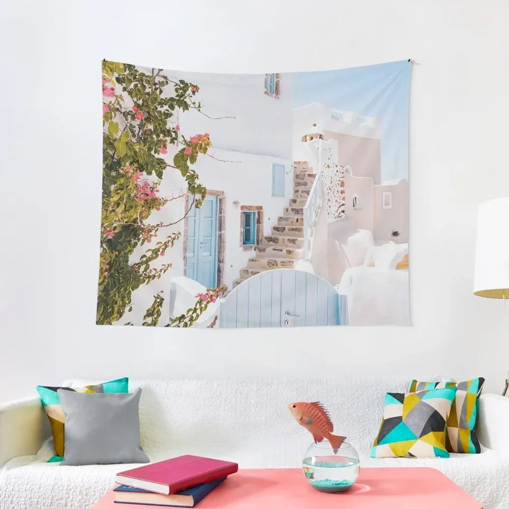 santorini vi / greece Tapestry Room Decorations Decoration For Bedroom Bed Room Decoration Tapestry