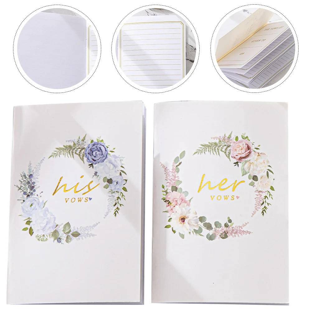 His and Hers Vows Paper Wedding Book The Notebook Books for Souvenir Centerpiece Bride