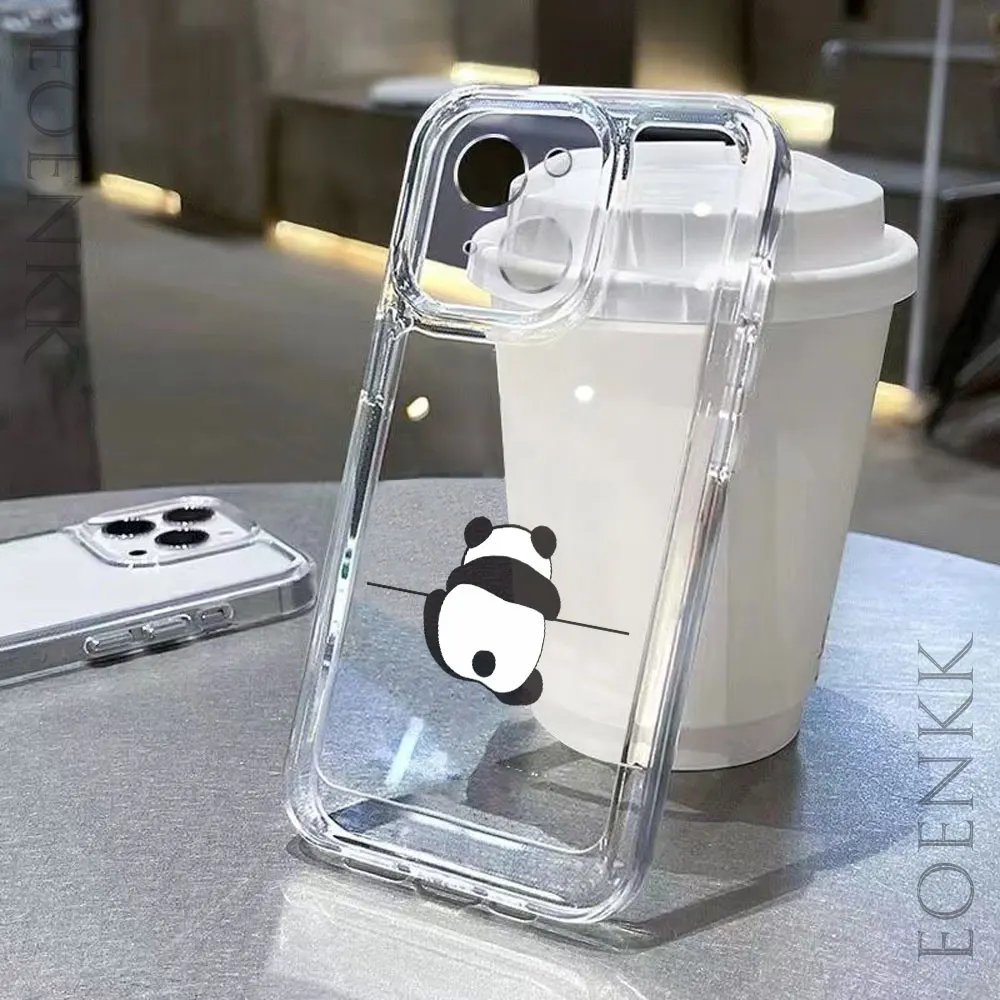 Adorable Panda Transparent TPU Phone Case – Stylish and Protective Cover