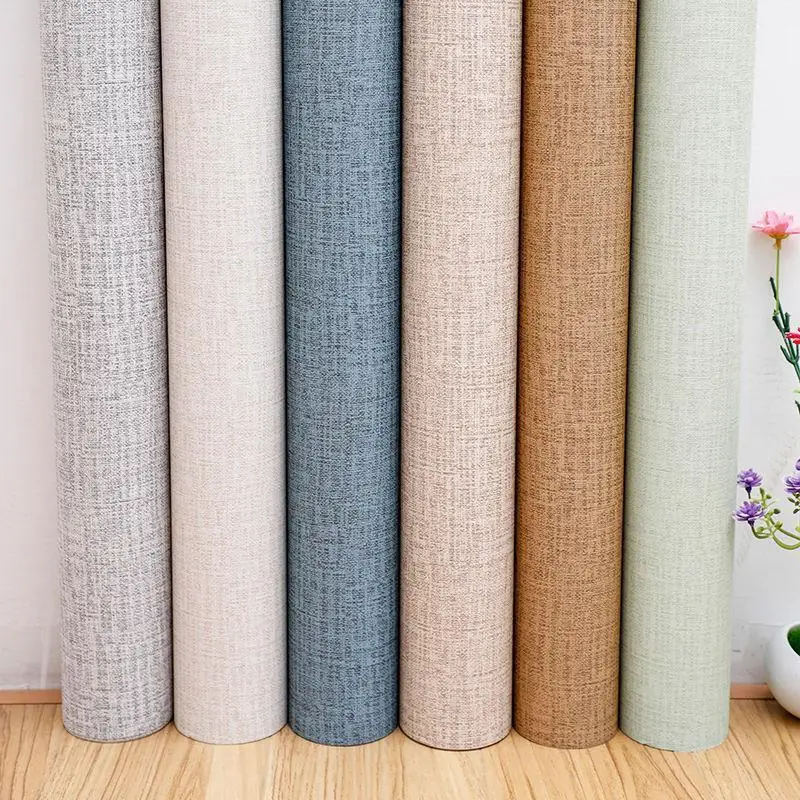 6M Artificial Flax Decor Wallpaper for Living Room Wall Vinyl Self Adhesive Waterproof Removable Wall Stickers for Bedroom