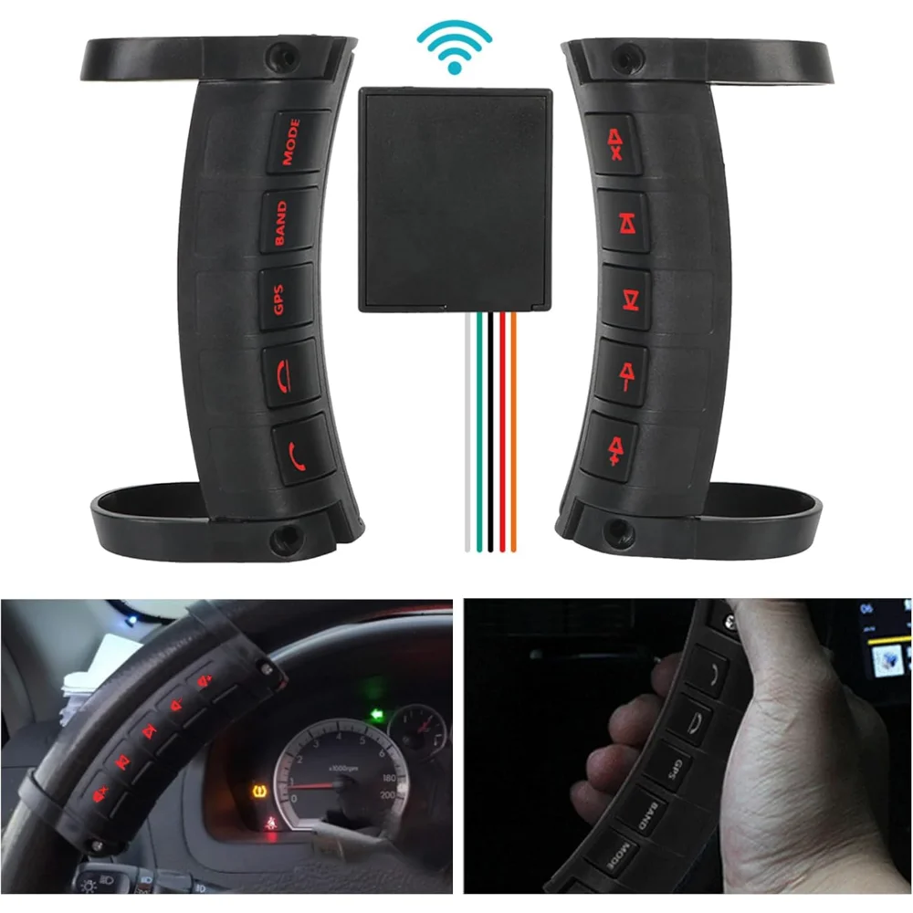 라디오 DVD GPS Andriod 플레이어 10 키 자동차 스티어링 휠 버튼LED 백 라이트 블루투스 무선 제어 스위치 액세서리