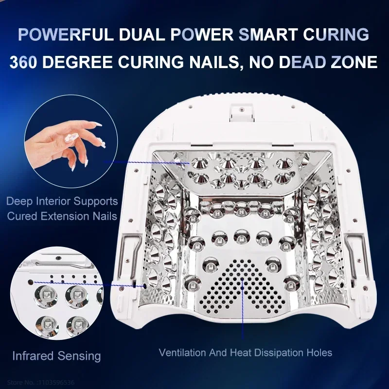86W Rechargeable Nail UV LED Lamp with Hand Wireless Nail Dryer for Gel Polish Professional Nail Art Manicure Tools for Home 3